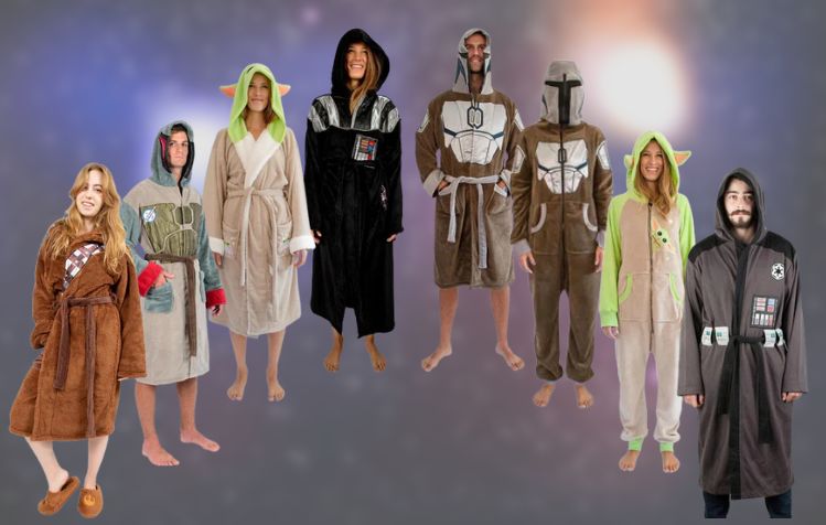 Star Wars Bathrobe - Jedi Empire Fleece Mens Robe Dressing Gown Slippers