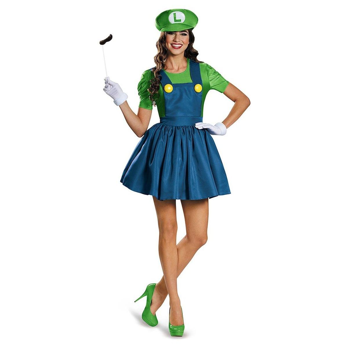 Disguise Women's Luigi Dress Costume | Adult | Blue/Green | XL