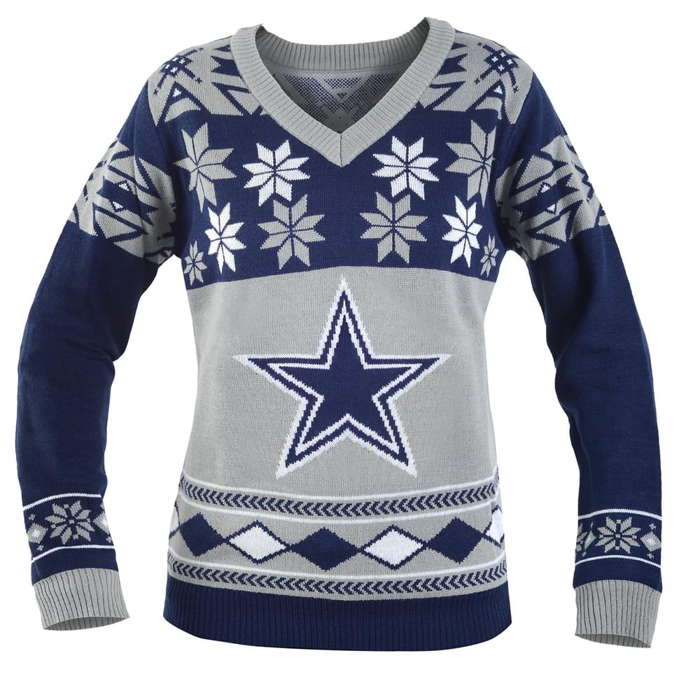 Dallas Cowboys NFL Womens Big Logo V-Neck Sweater
