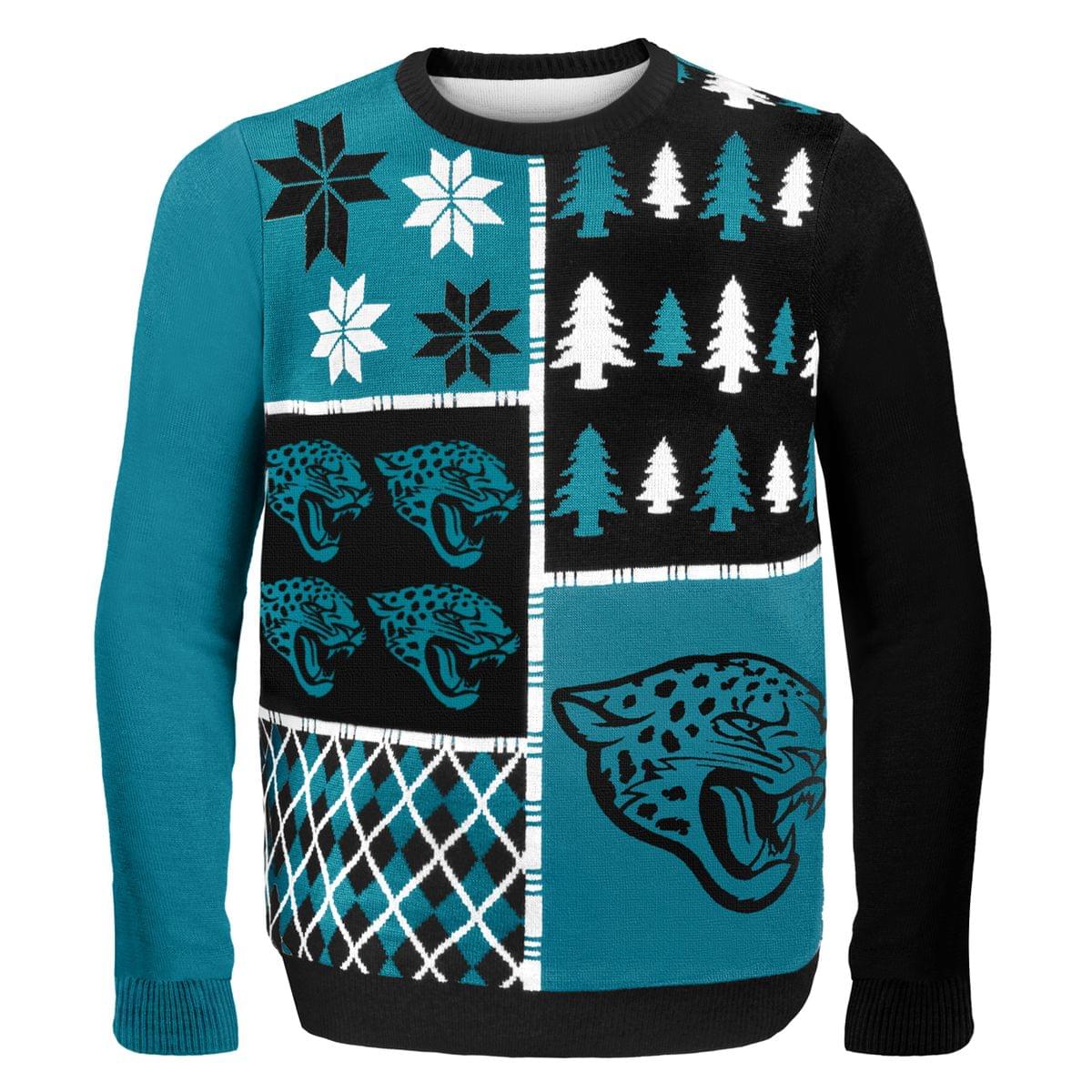 FOCO Jacksonville Jaguars Busy Block NFL Ugly Sweater