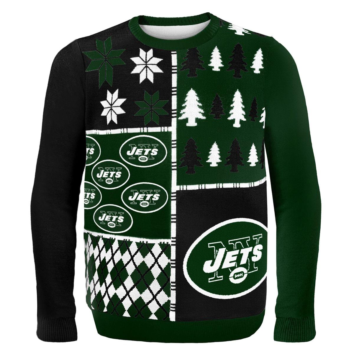 New York Jets Snowflakes Pattern Ugly Christmas Sweater