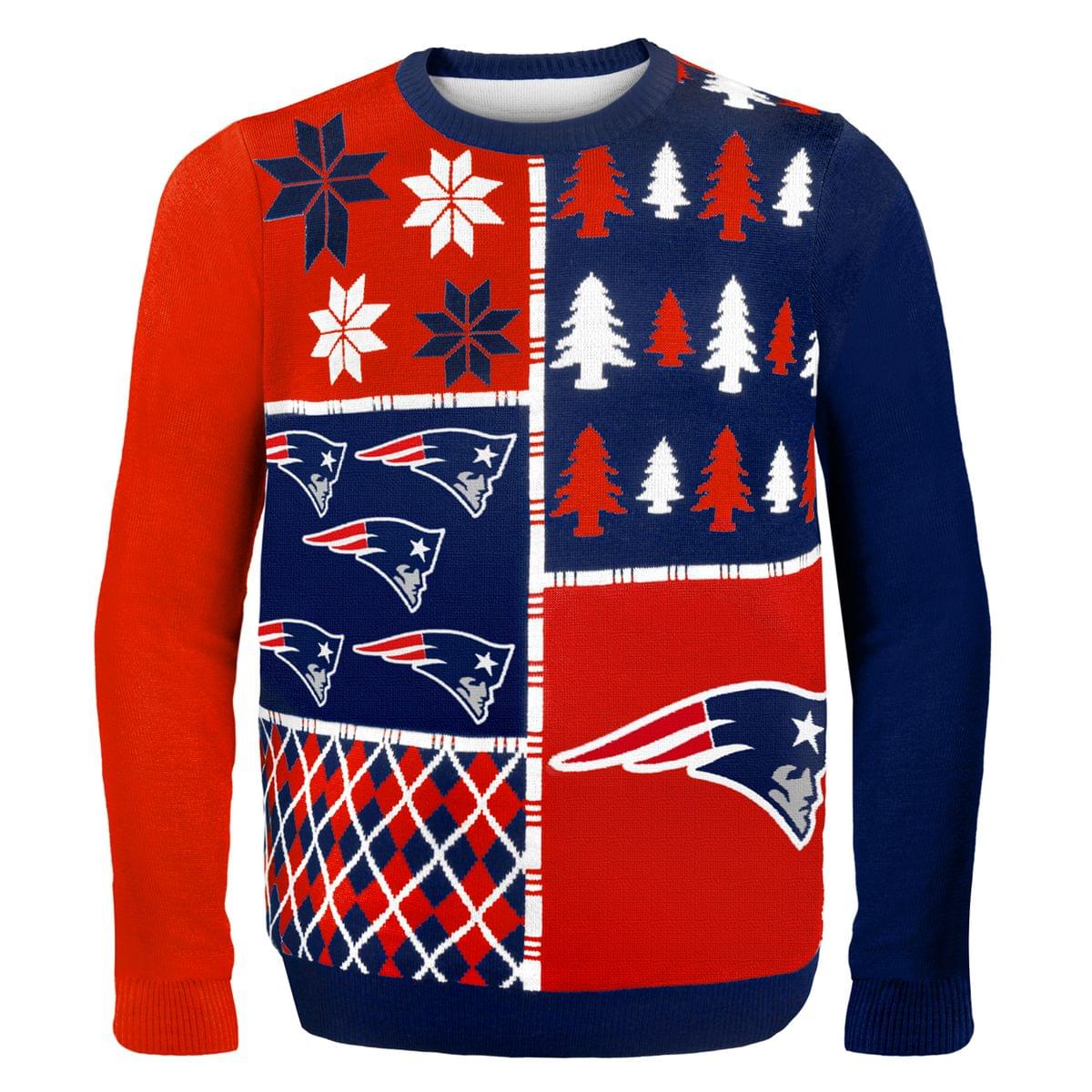 NEW ENGLAND PATRIOTS Ugly NFL Football Christmas SWEATER Men Busy