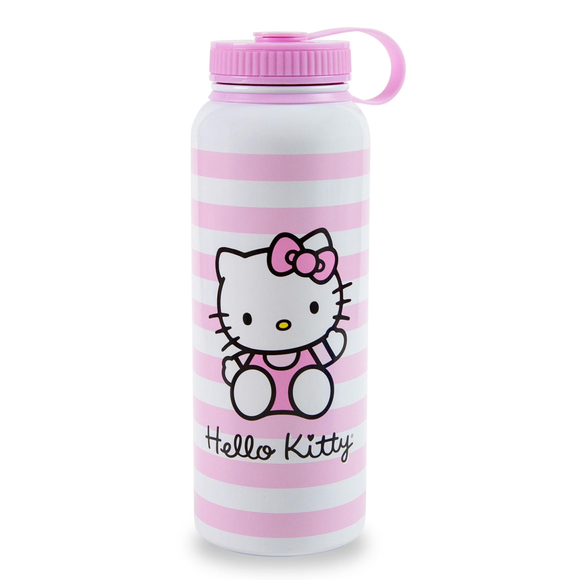 Hello Kitty By Sanrio White Polka Dot Pink Double Wall Tumbler w/Lid & Bow  Topper Straw