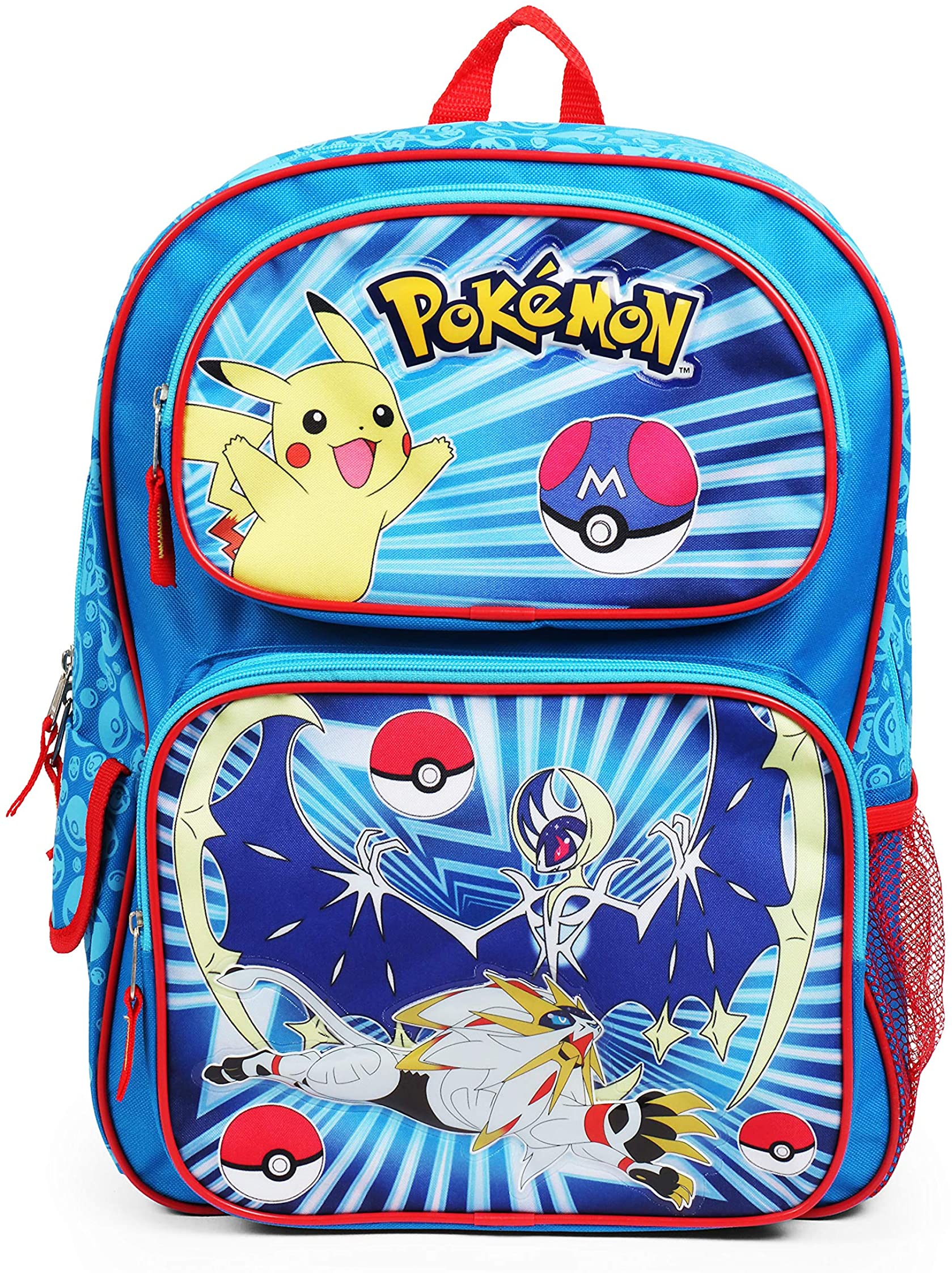  Pokemon Pikachu Characters Print 5 Pc Backpack Bookbag Set Lunch  Box Water Bottle