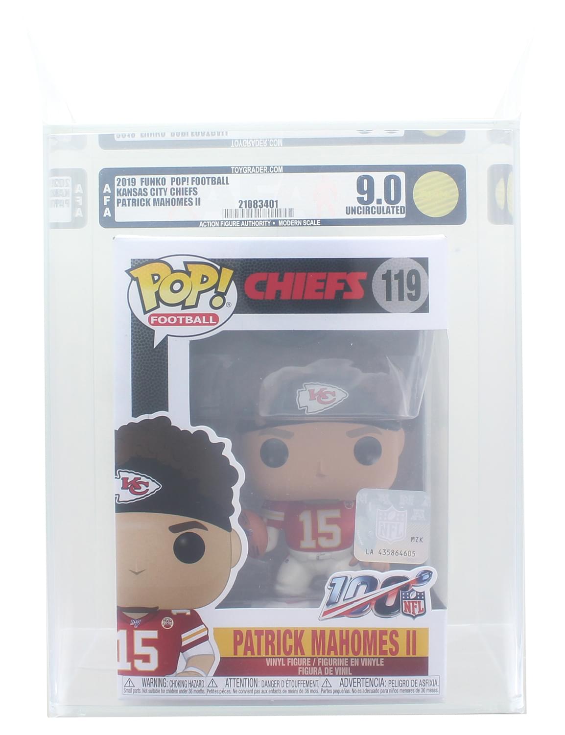 Kansas City Chiefs NFL Funko POP, Patrick Mahomes II, 9.0