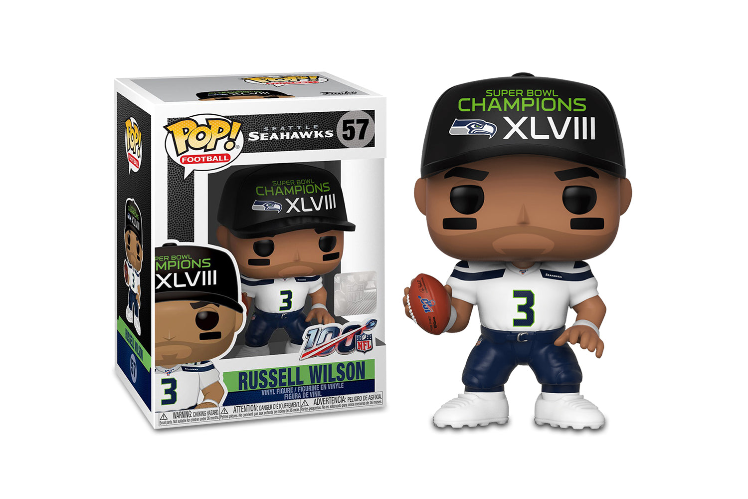 Seattle Seahawks NFL POP, Russell Wilson SB Champion XLVIII