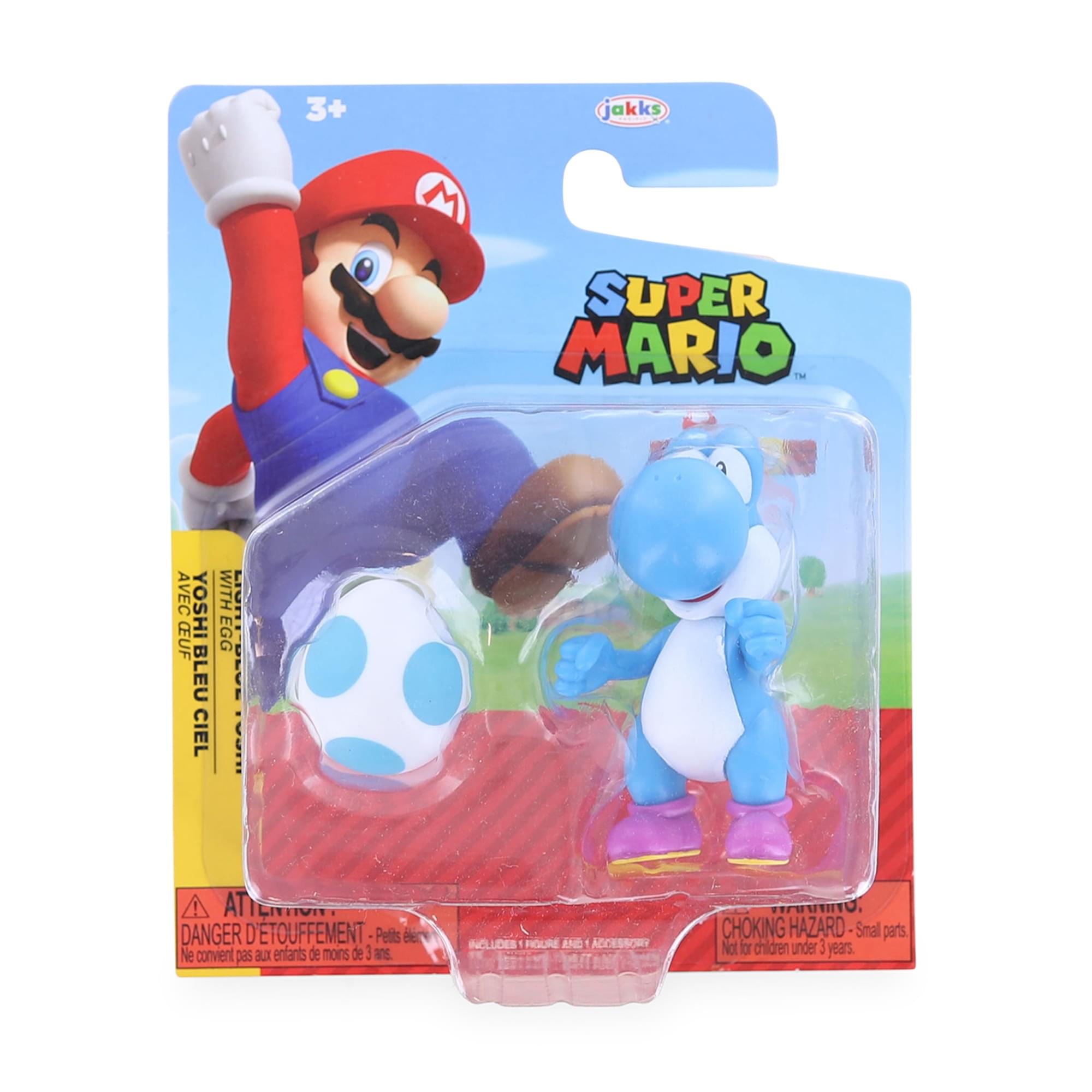 World of Nintendo Light Blue Yoshi with Egg Action Figure, 4