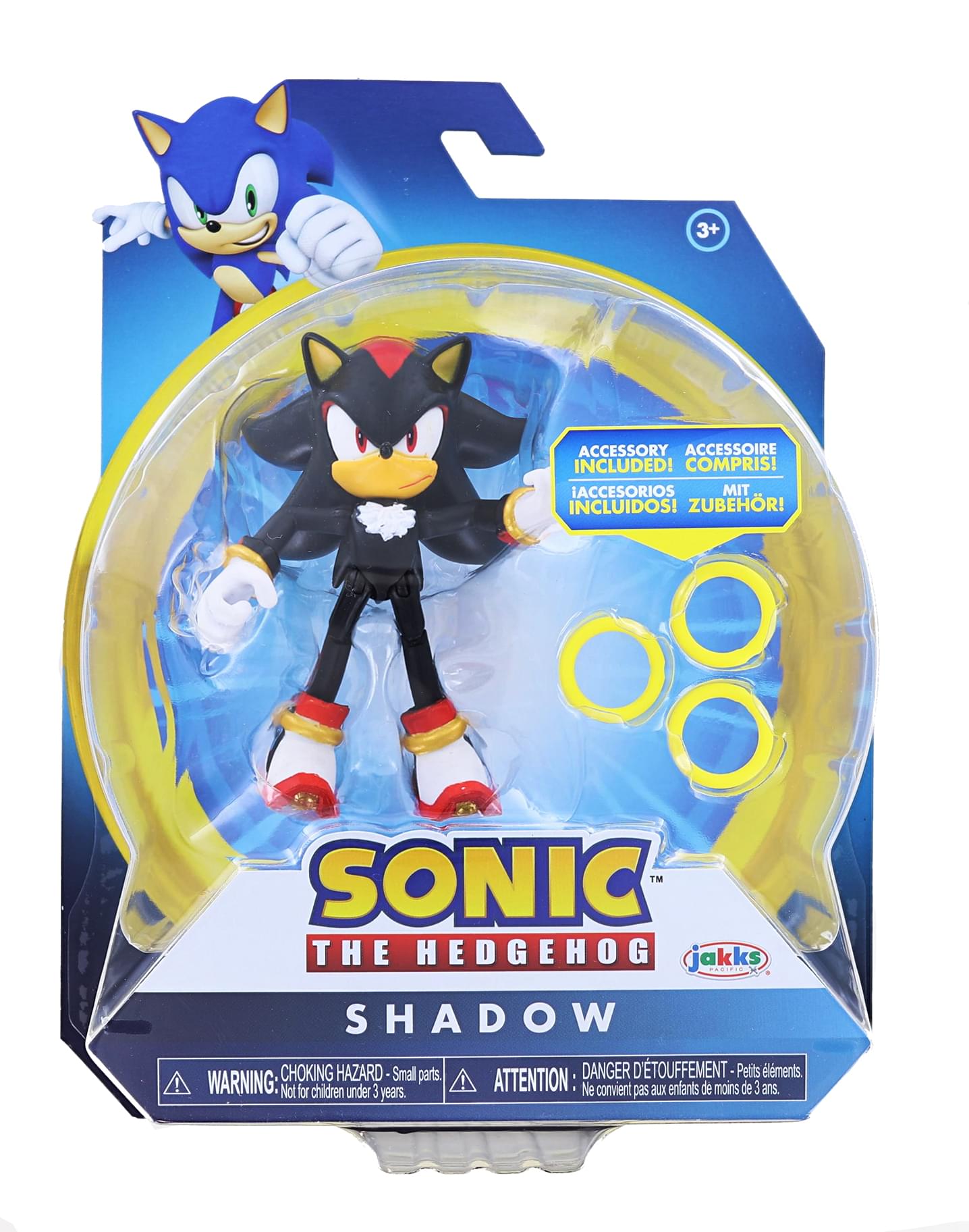 Sonic the Hedgehog - Shadow with Gold Rings 4 Action Figure