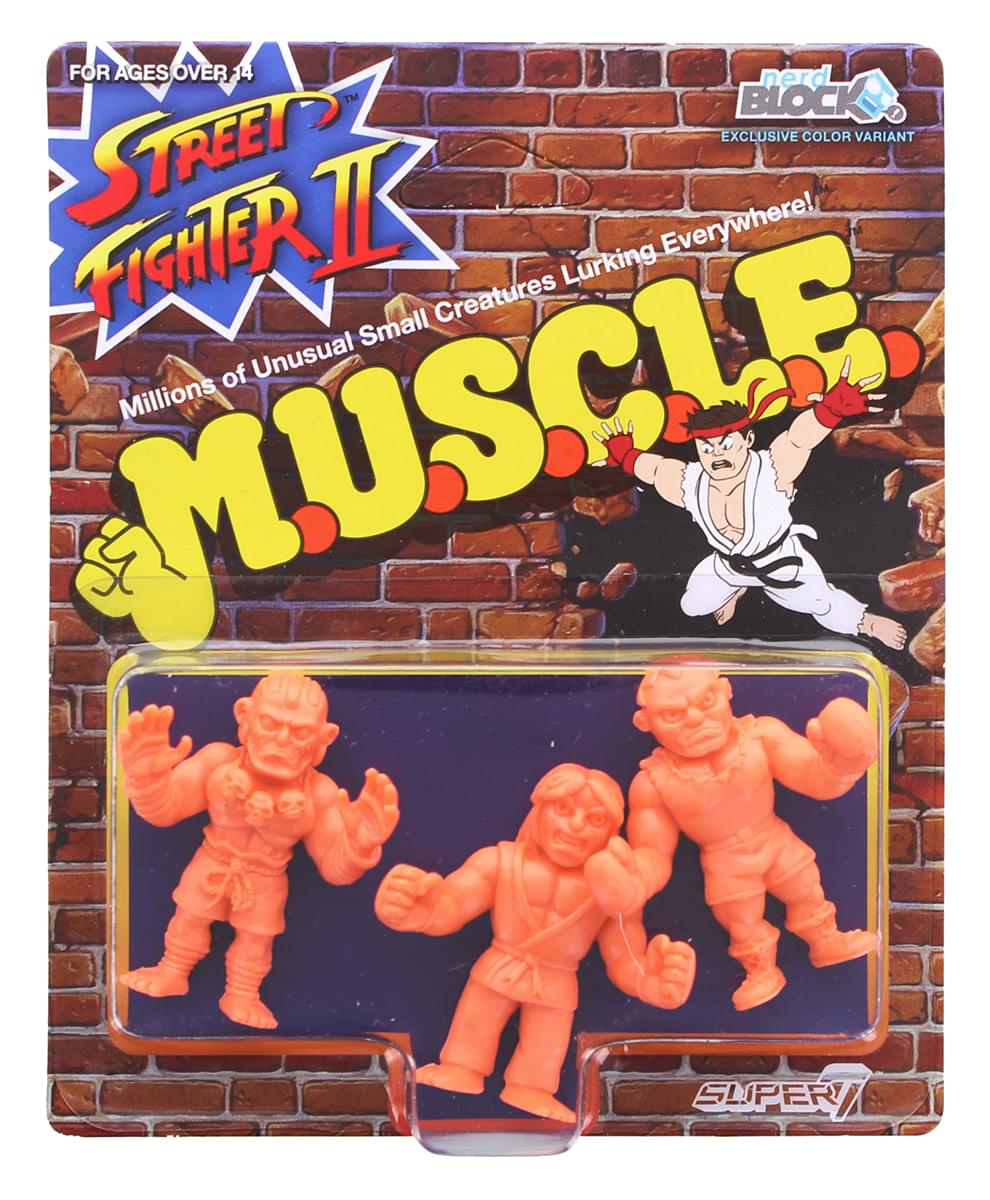 Street Fighter M.U.S.C.L.E. Mini Figure 3-Pack (Red): Guile, Blanca, Sagat