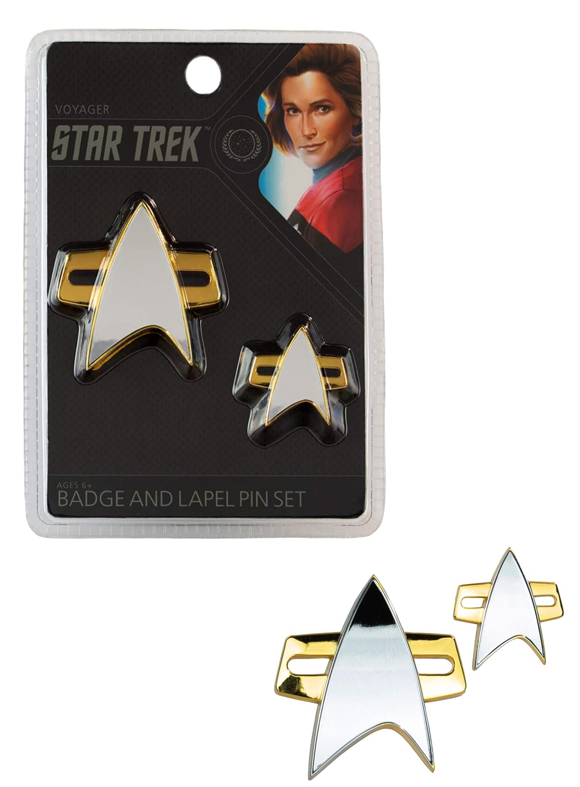 Star Trek Voyager Badge and Lapel Pin Set Free Shipping