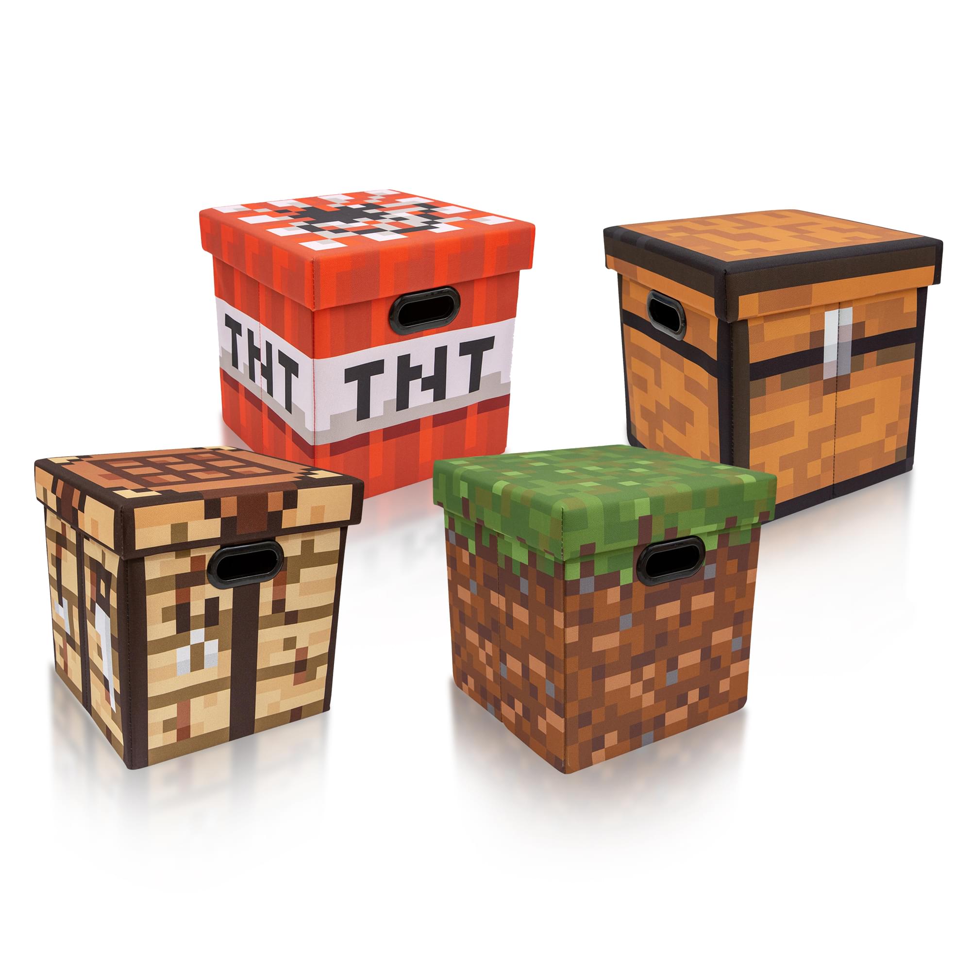 Minecraft Bee Pattern Tin Storage Box Cube Organizer with Lid 4 Inches