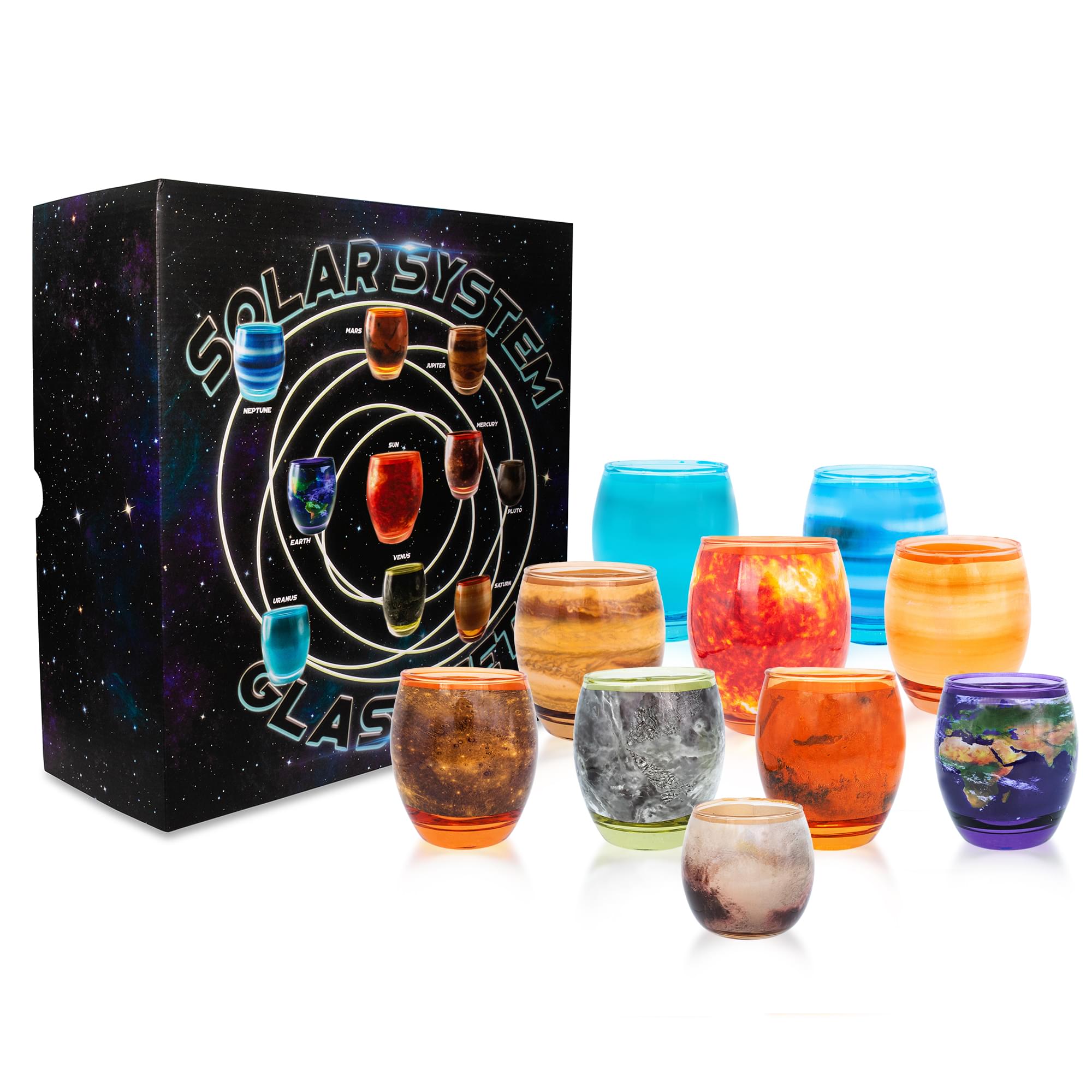 Planetary Drinking Glasses With The Famous Planets From Star Wars