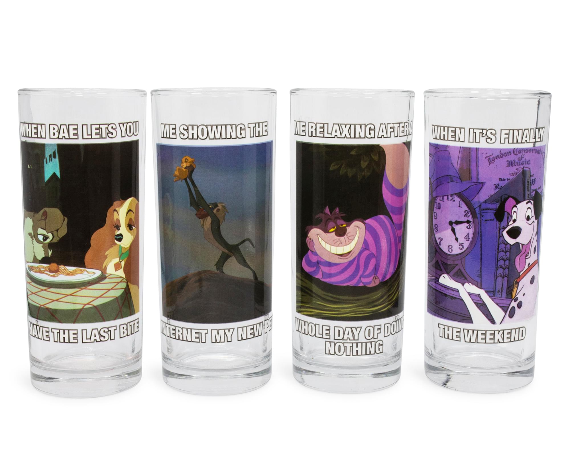 Disney Villains 4 Piece 10oz Glass Tumbler Set