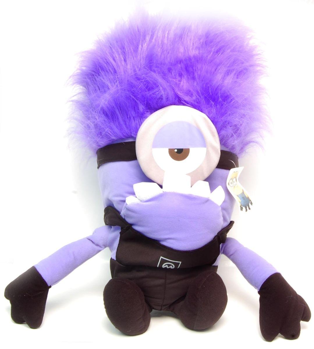 Despicable Me Minions Plush Backpack Purple Two Eyes 