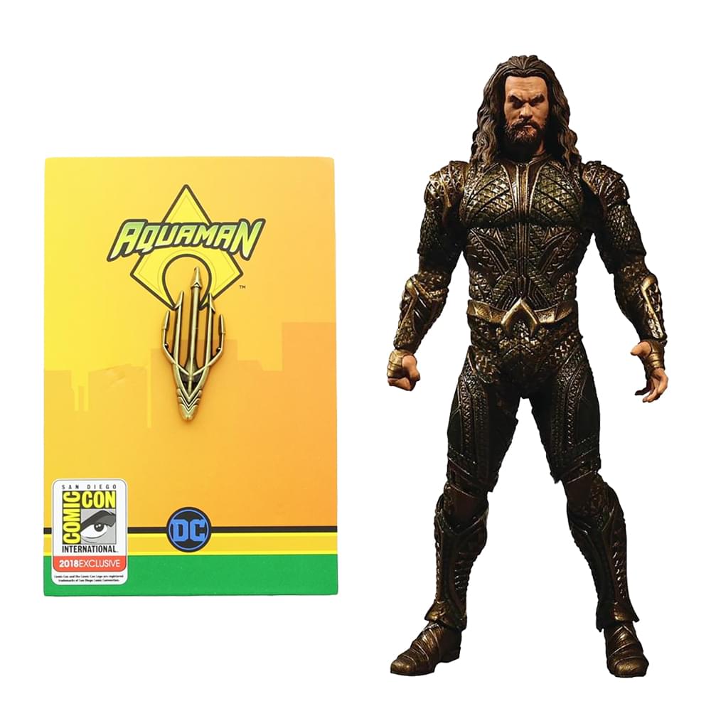Toynk Aquaman Set of 2 with Action Figure and SDCC Exclusive Pin