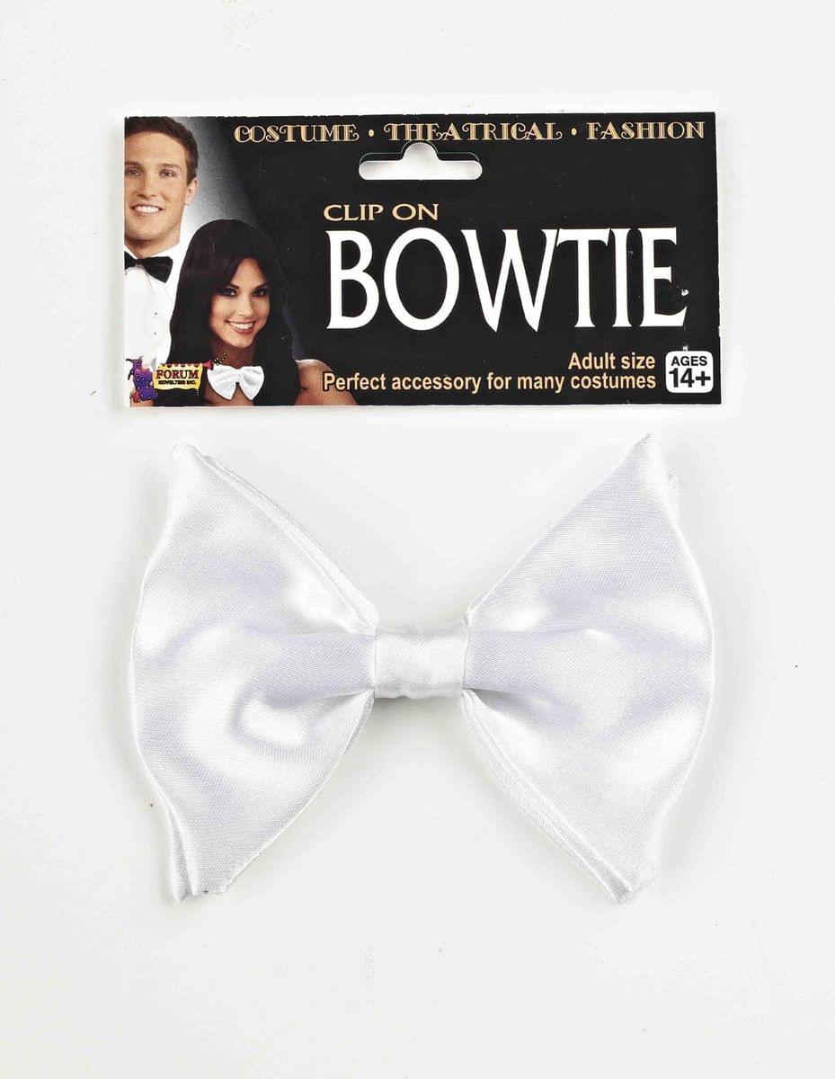 White Clip On Bowtie Costume Accessory