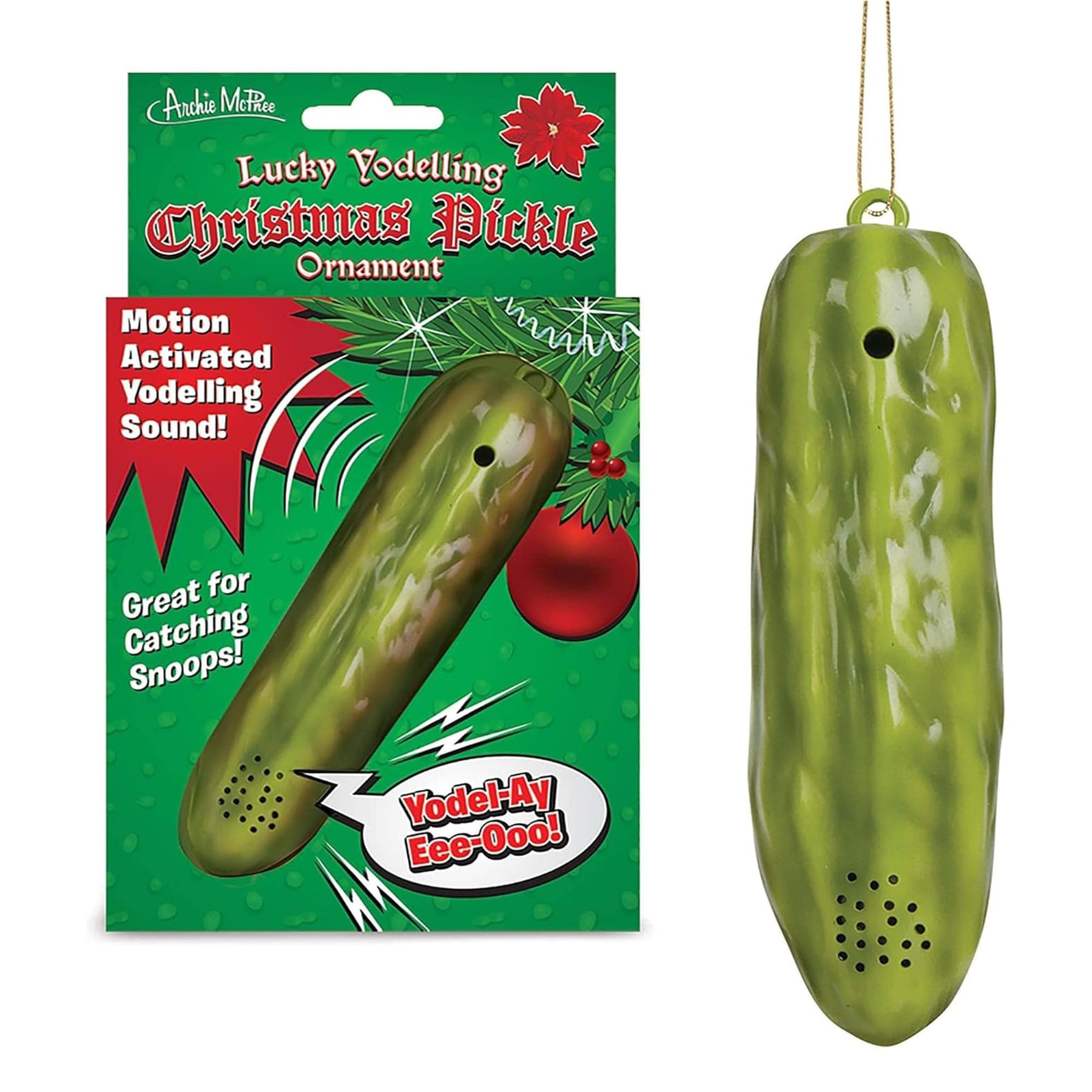 Lucky Electronic Yodelling Pickle Holiday Ornament