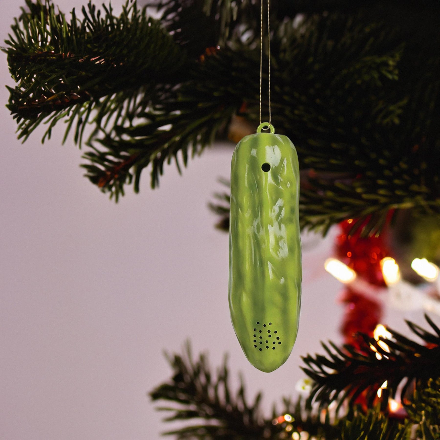 Lucky Electronic Yodelling Pickle Holiday Ornament