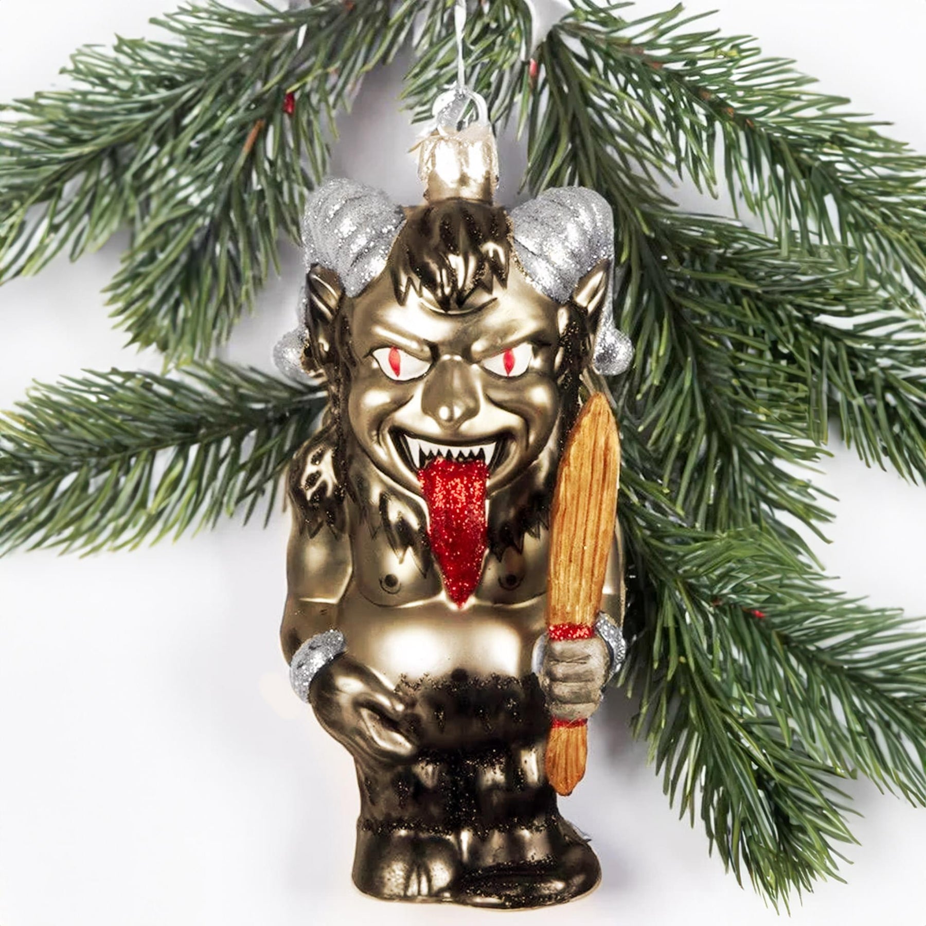 Krampus Glass Holiday Ornament