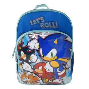 Sonic the Hedgehog & Friends "Let's Roll" 16 Inch Backpack