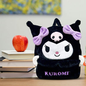 Sanrio Kuromi 16 Inch Embroidered Plush Backpack