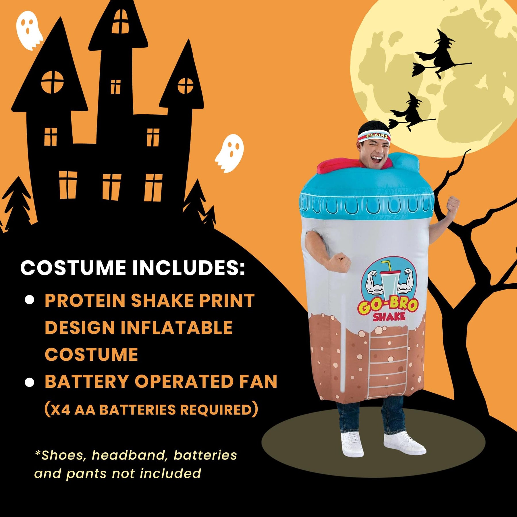 Inflatable Bro-Tein Shake Adult Costume | One Size