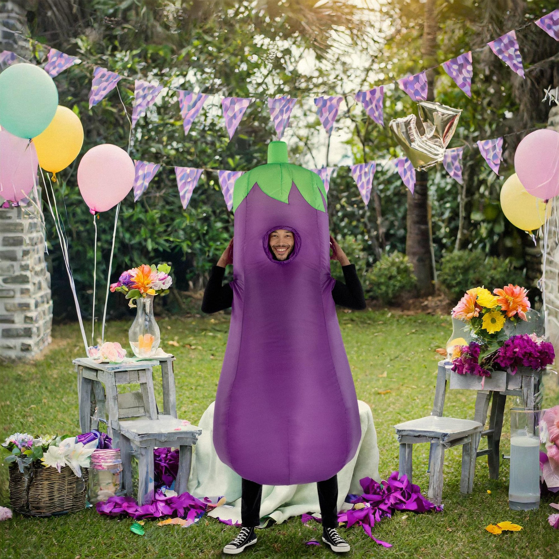 Inflatable Eggplant Adult Costume | One Size