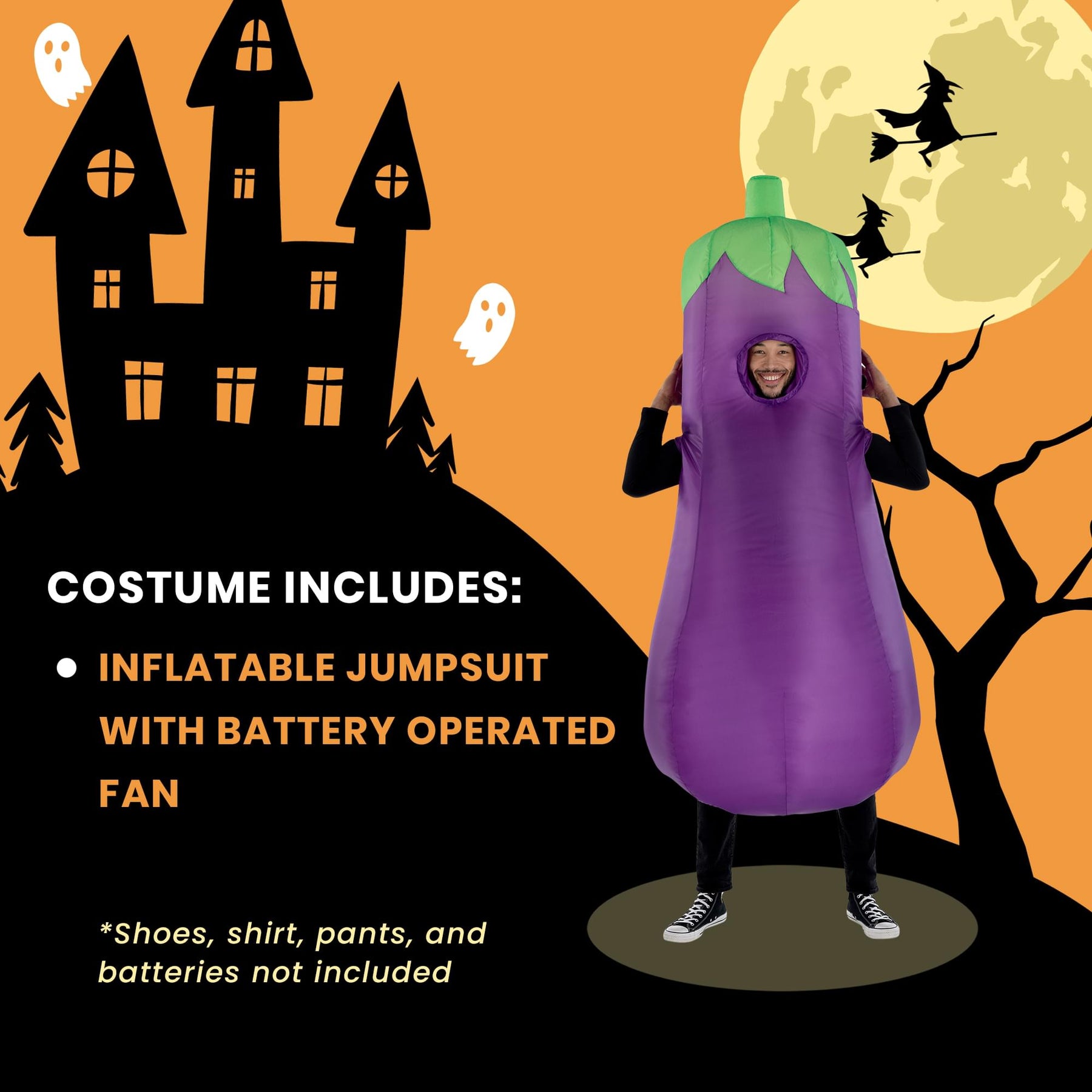 Inflatable Eggplant Adult Costume | One Size