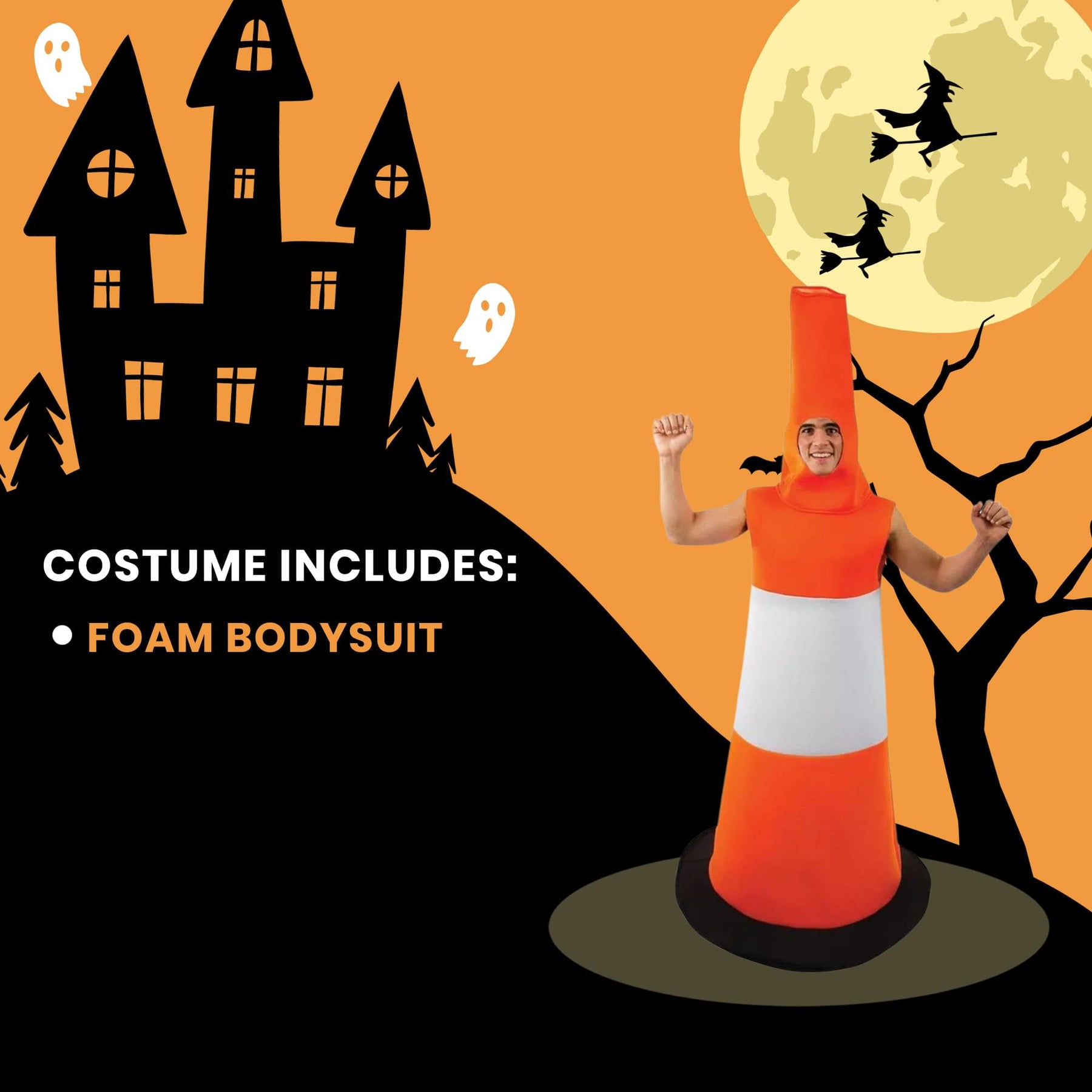 Road Cone Adult Costume - One Size