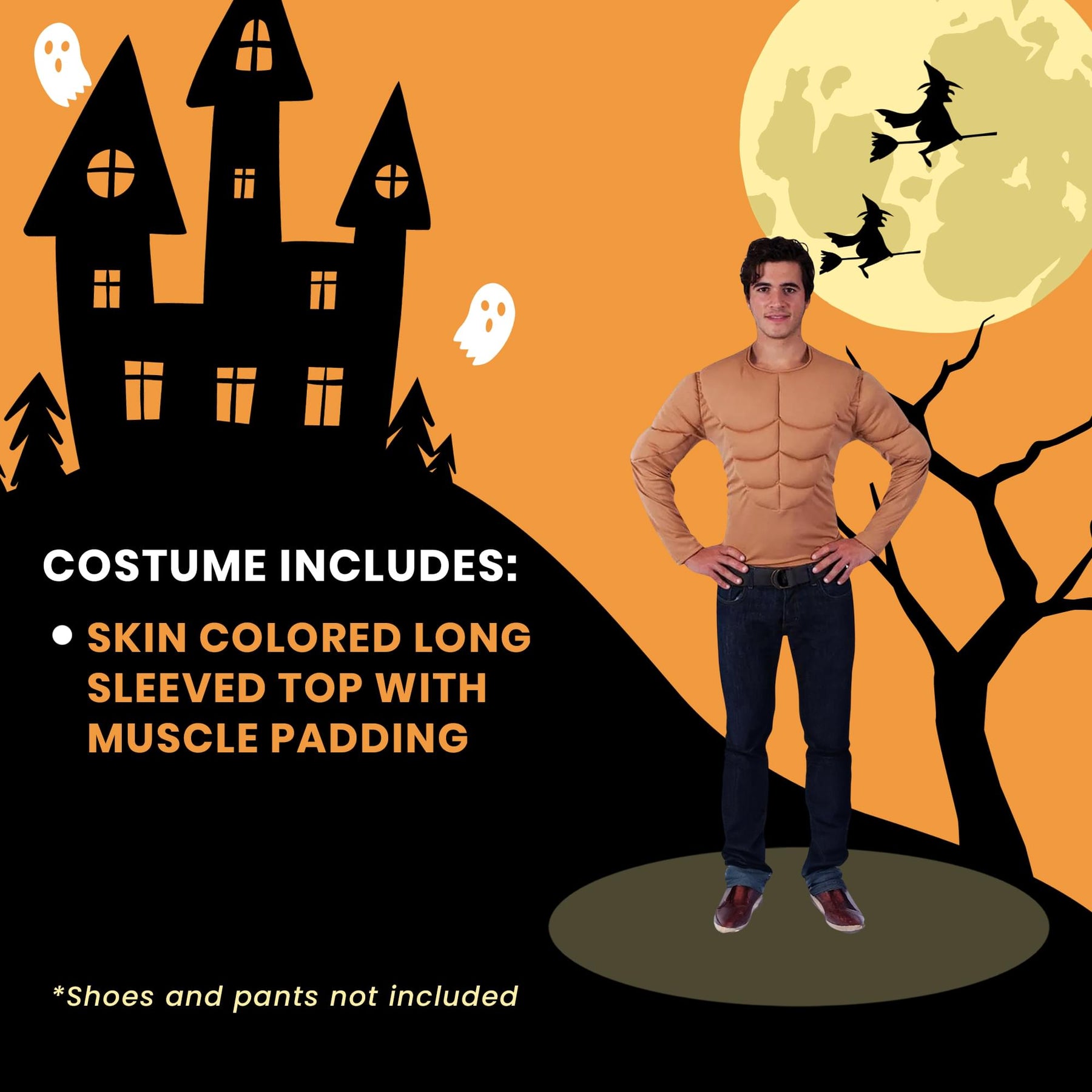 Padded Muscle Chest Adult Costume Shirt