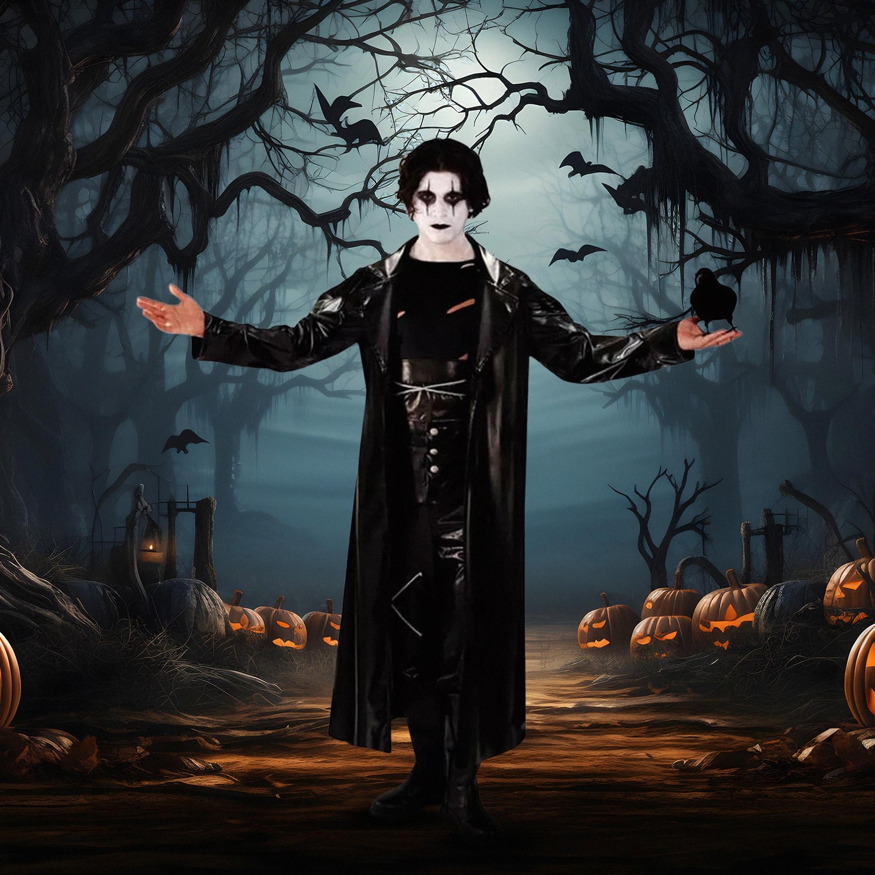 Gothic 'The Crow' Avenger Adult Costume