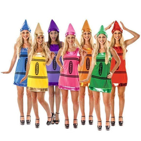 Women's Yellow Crayon Fancy Dress Costume