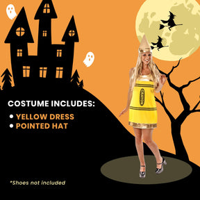 Women's Yellow Crayon Fancy Dress Costume