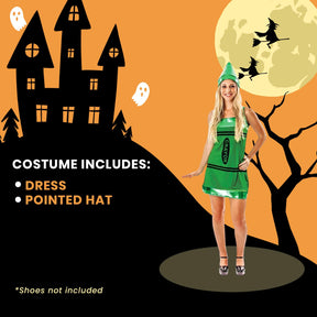 Women's Green Crayon Costume Dress