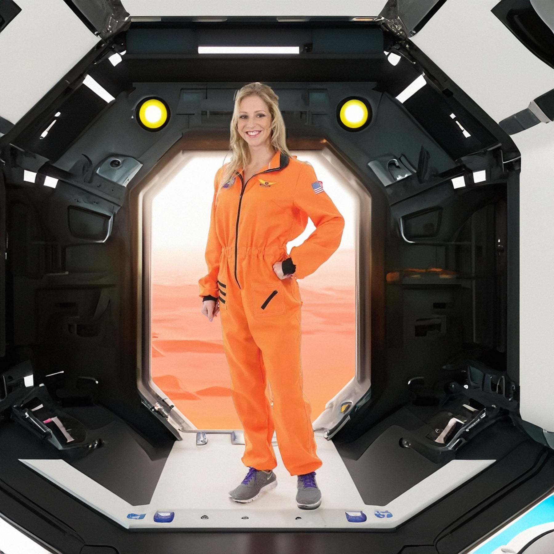 Women's Orange Astronaut Costume