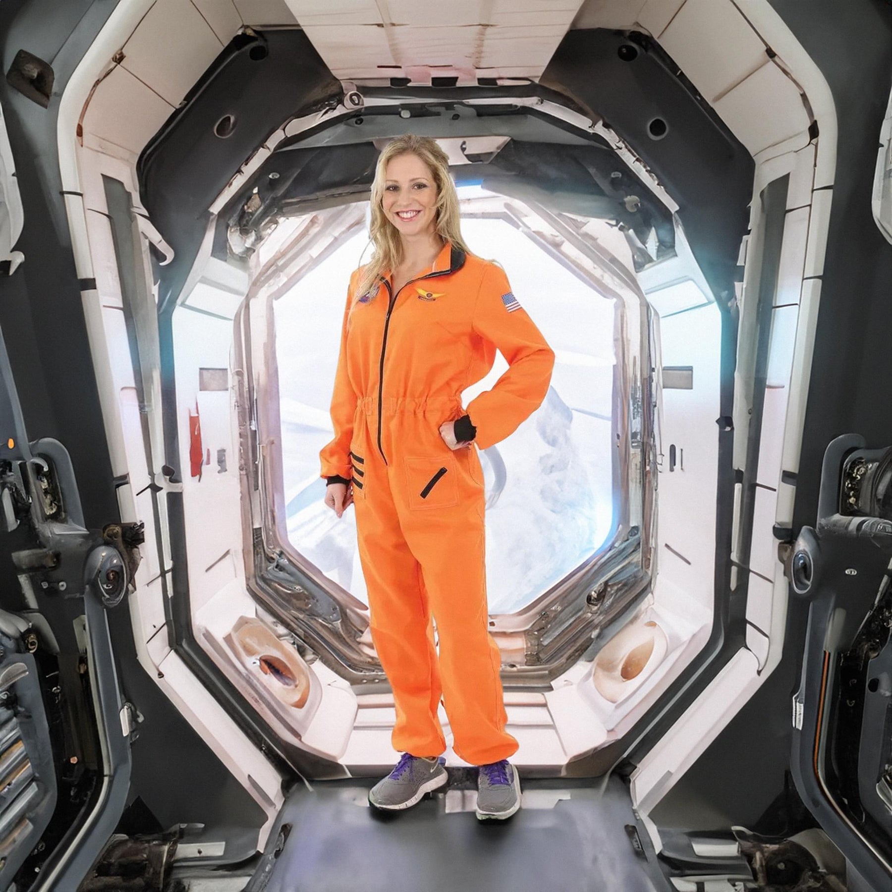 Women's Orange Astronaut Costume