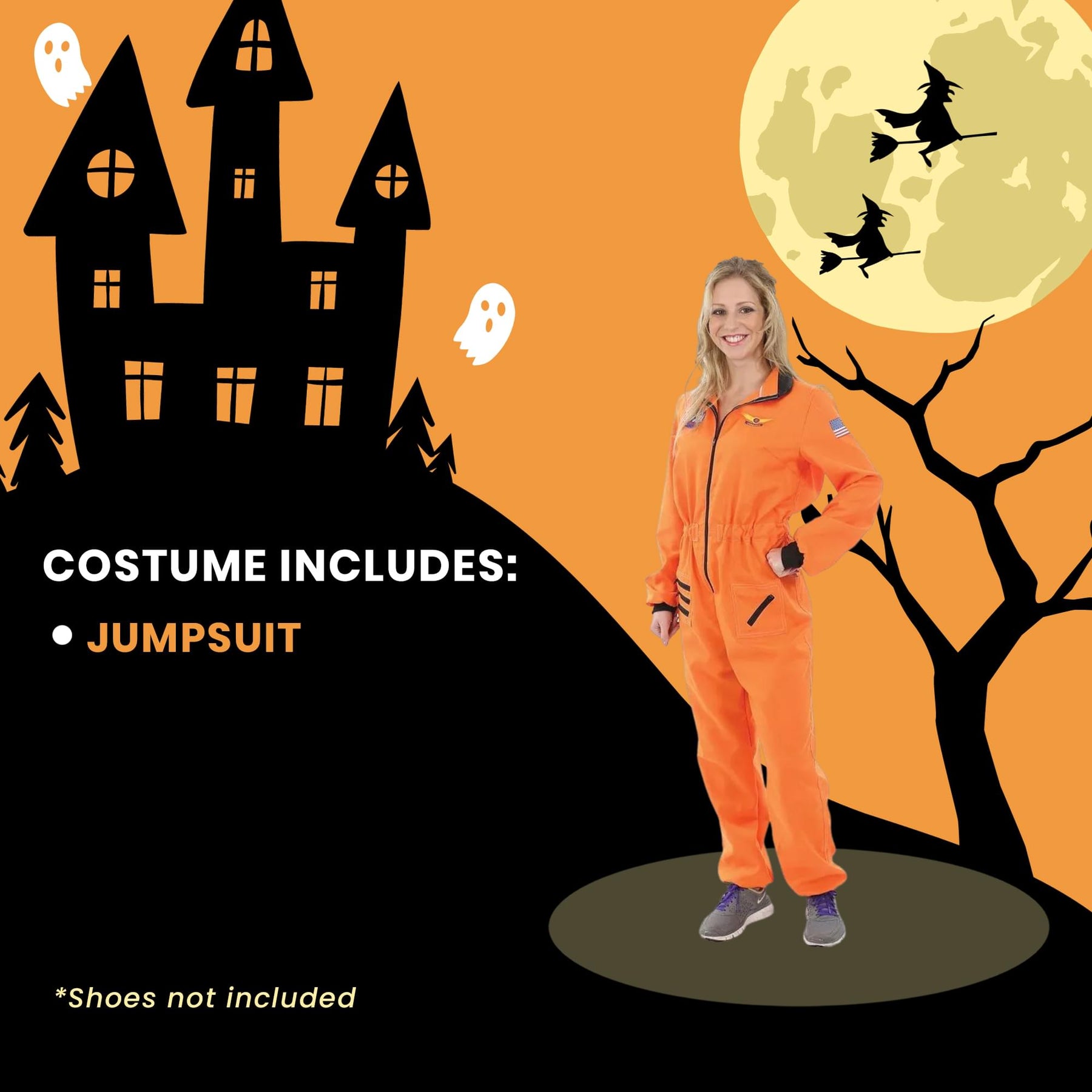 Women's Orange Astronaut Costume