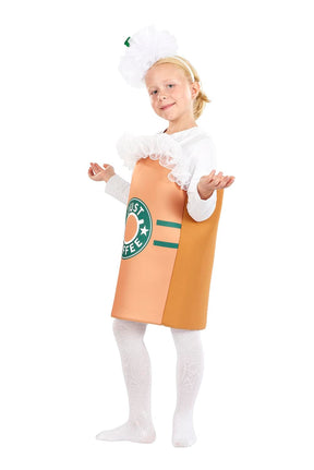 "Just Coffee" Kids Costume with Tunic & Headpiece | One Size Fits Up to Size 10