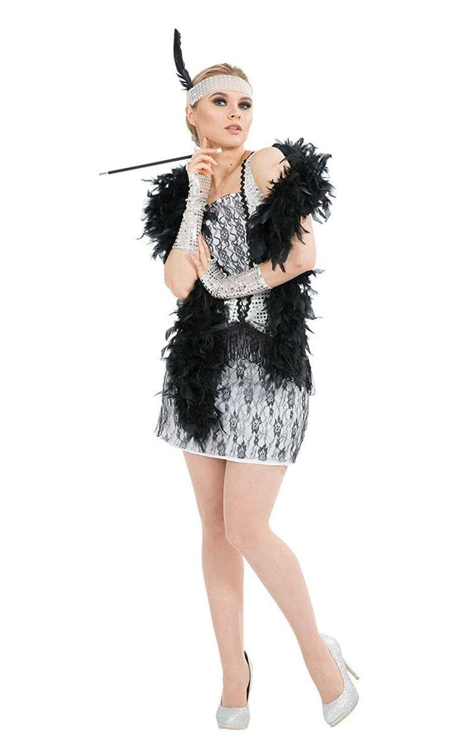 Silver Flapper Adult Costume - Large