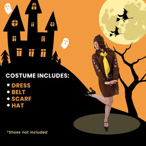 Brownie Girl Guide Adult Costume Dress - Medium