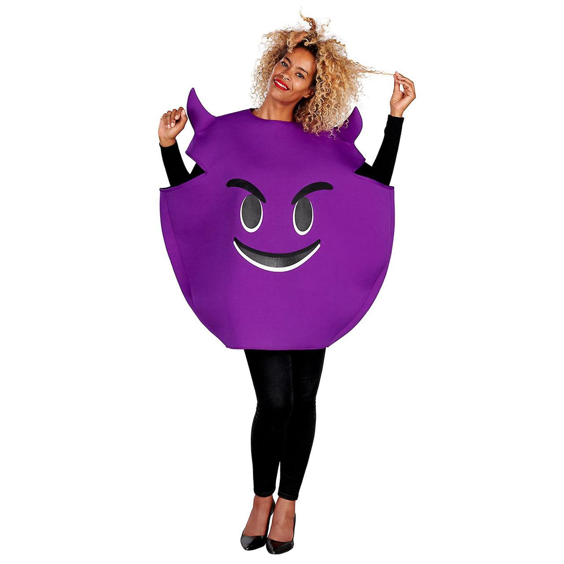 Horny Devil Purple Emoji Adult Unisex Costume | One Size