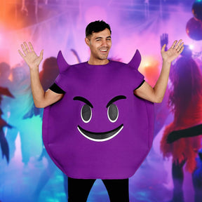 Horny Devil Purple Emoji Adult Unisex Costume | One Size