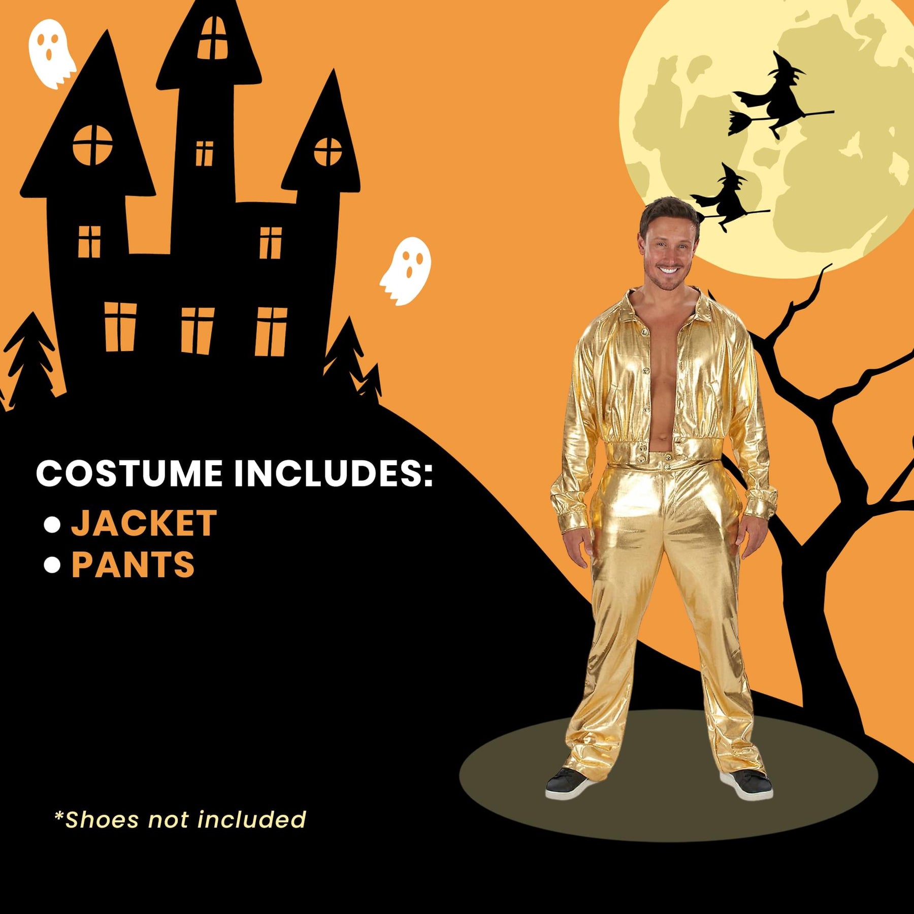 70's Gold Suit Disco Man Adult Costume