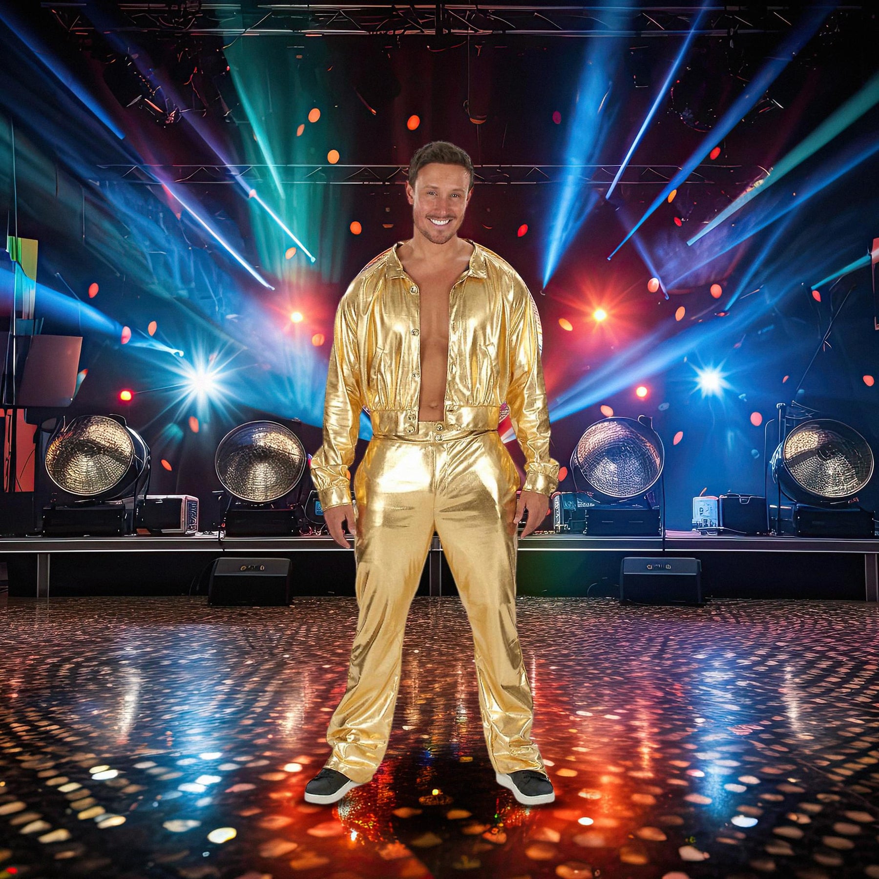 70's Gold Suit Disco Man Adult Costume