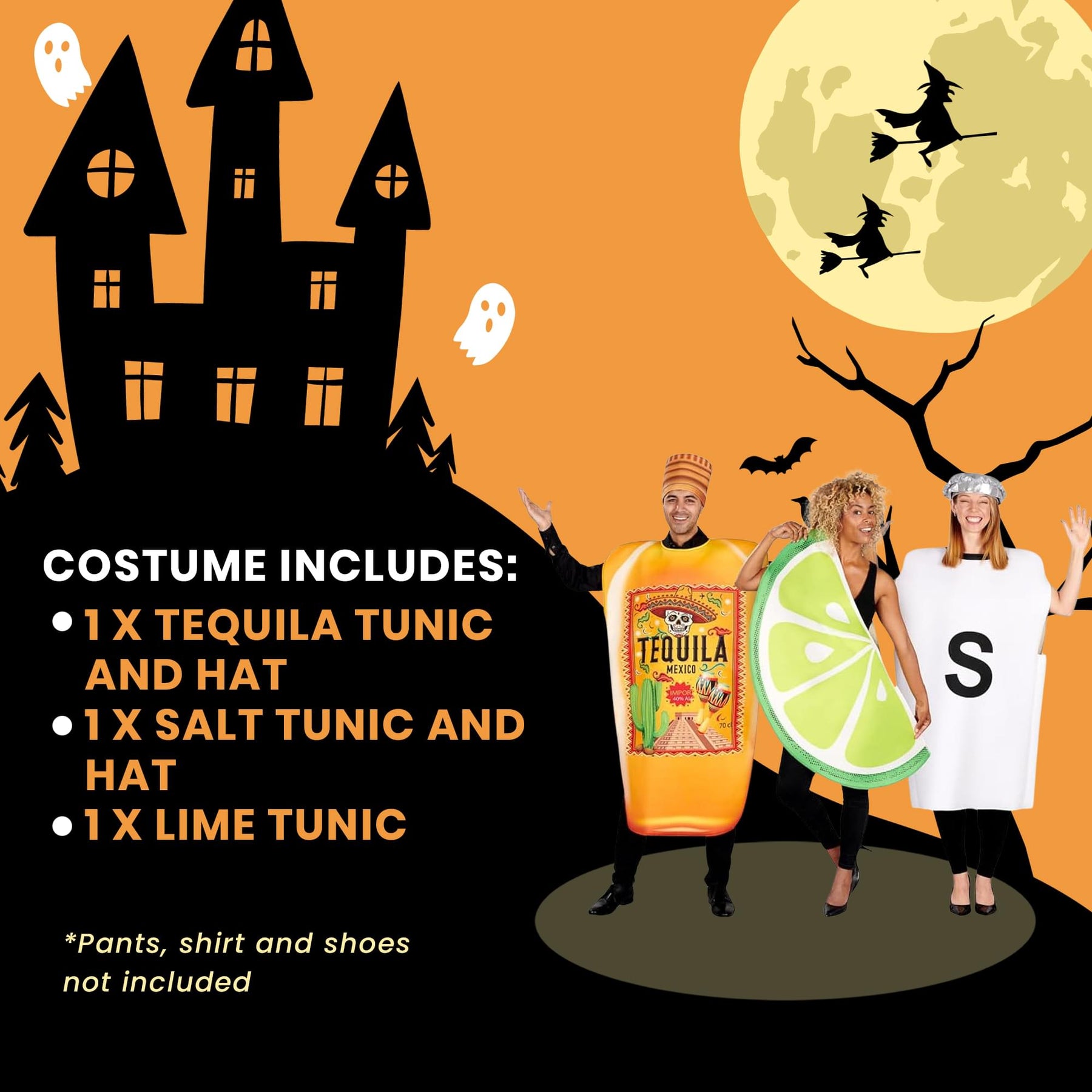 Tequila, Lime, & Salt Adult Unisex Costume Set | One Size