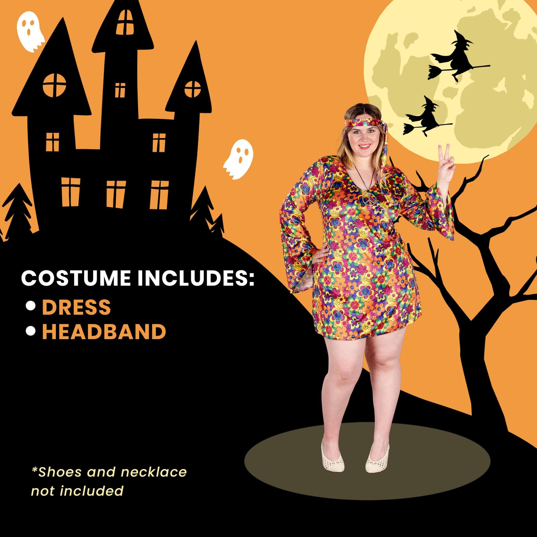 Female Hippy Women's Plus Size Costume