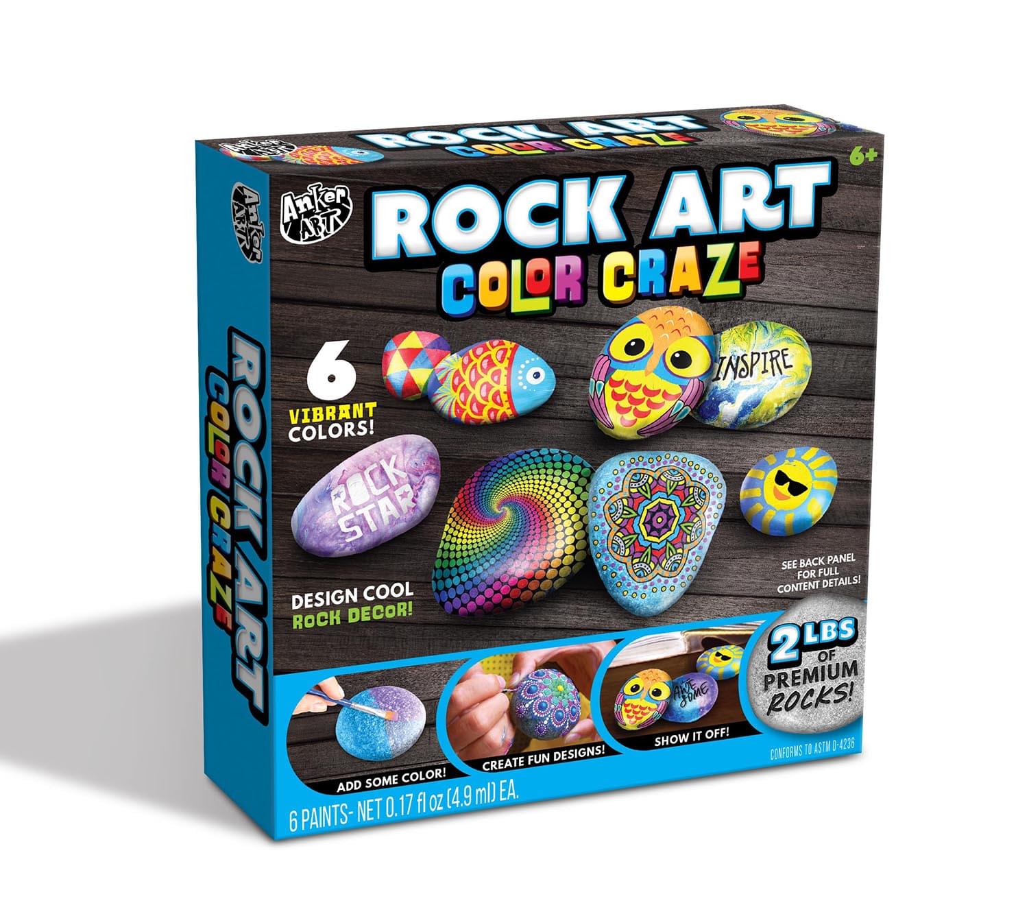 Rock Art Color Craze DIY Craft Kit | Includes 2 lbs of Premium Rock