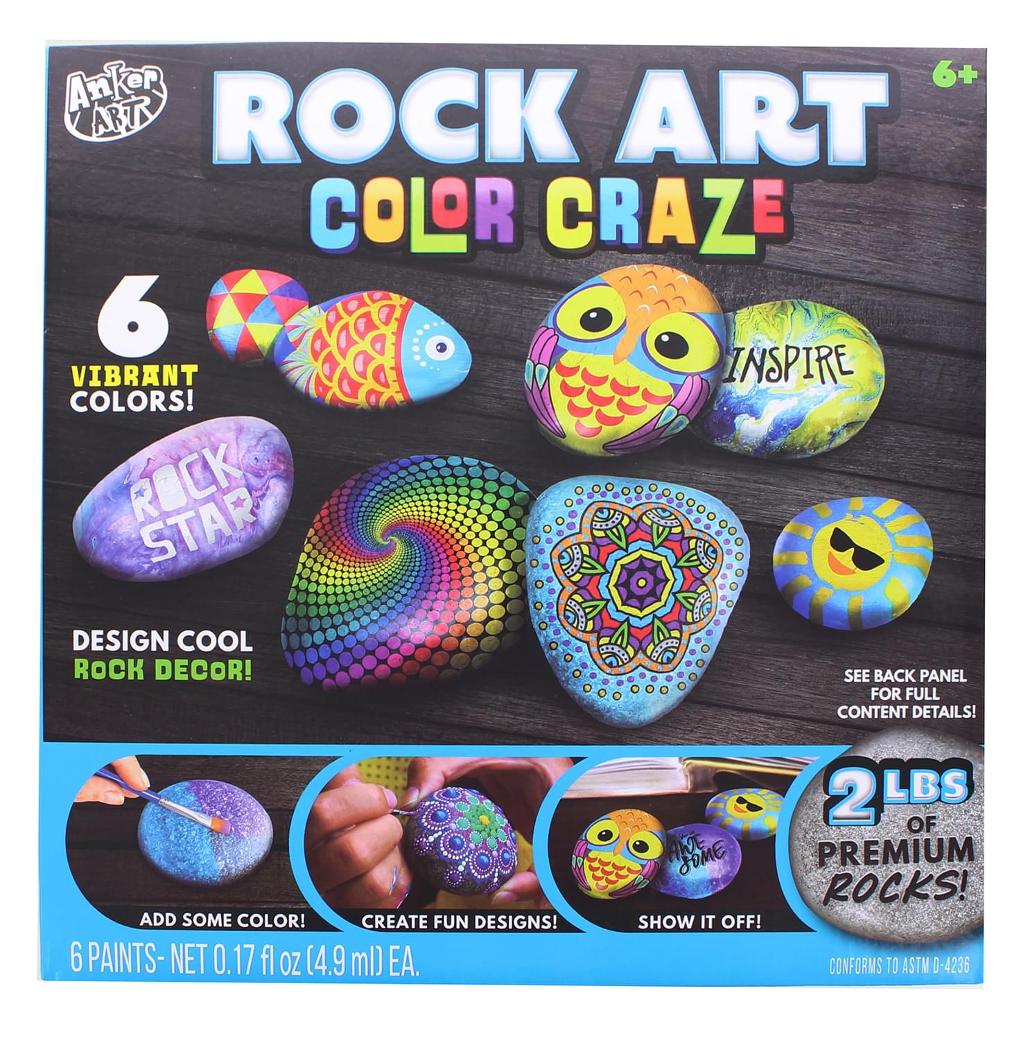 Rock Art Color Craze DIY Craft Kit | Includes 2 lbs of Premium Rock