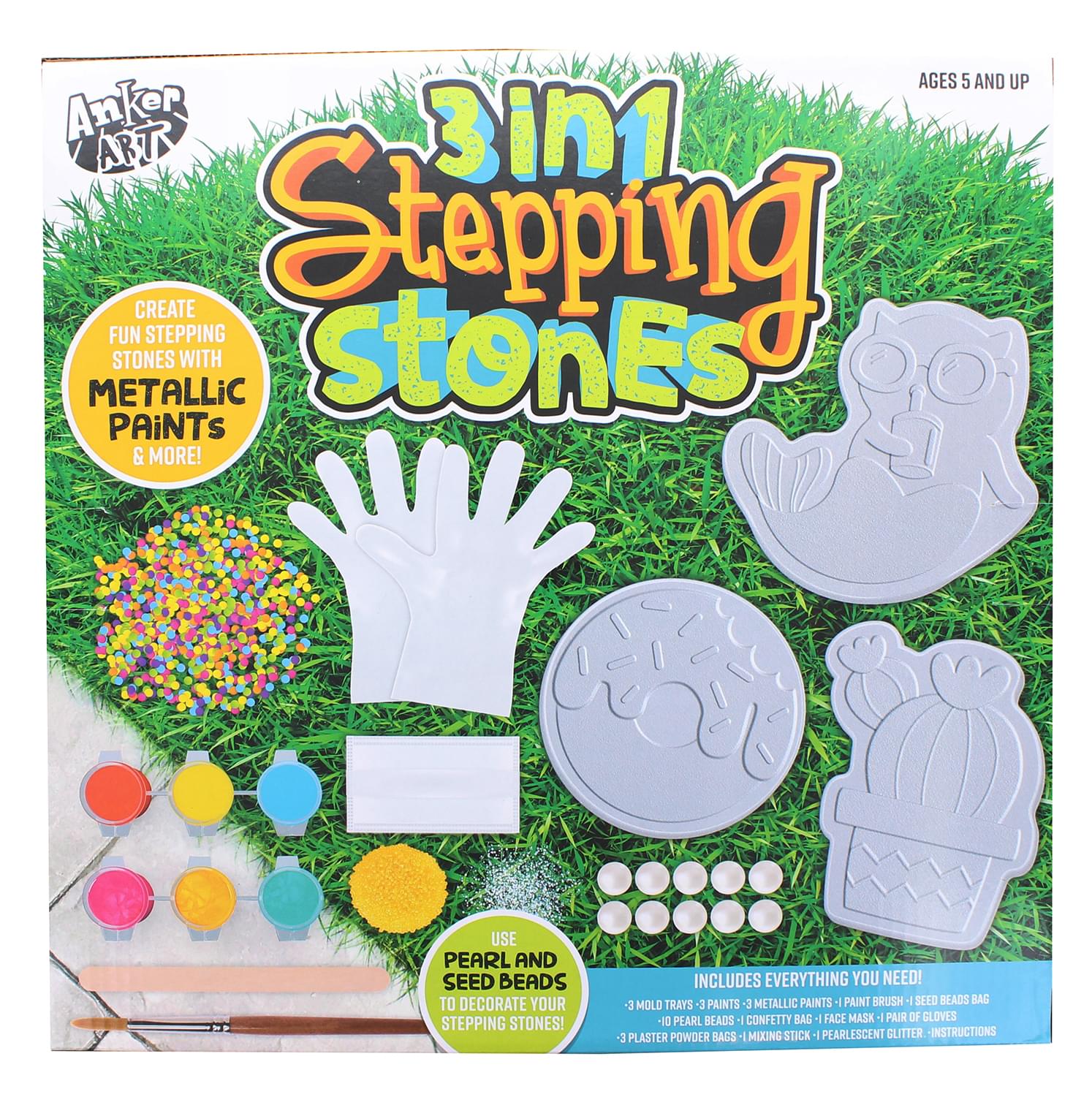 3 in 1 Stepping Stones Craft Kit | Makes 3 Stepping Stones