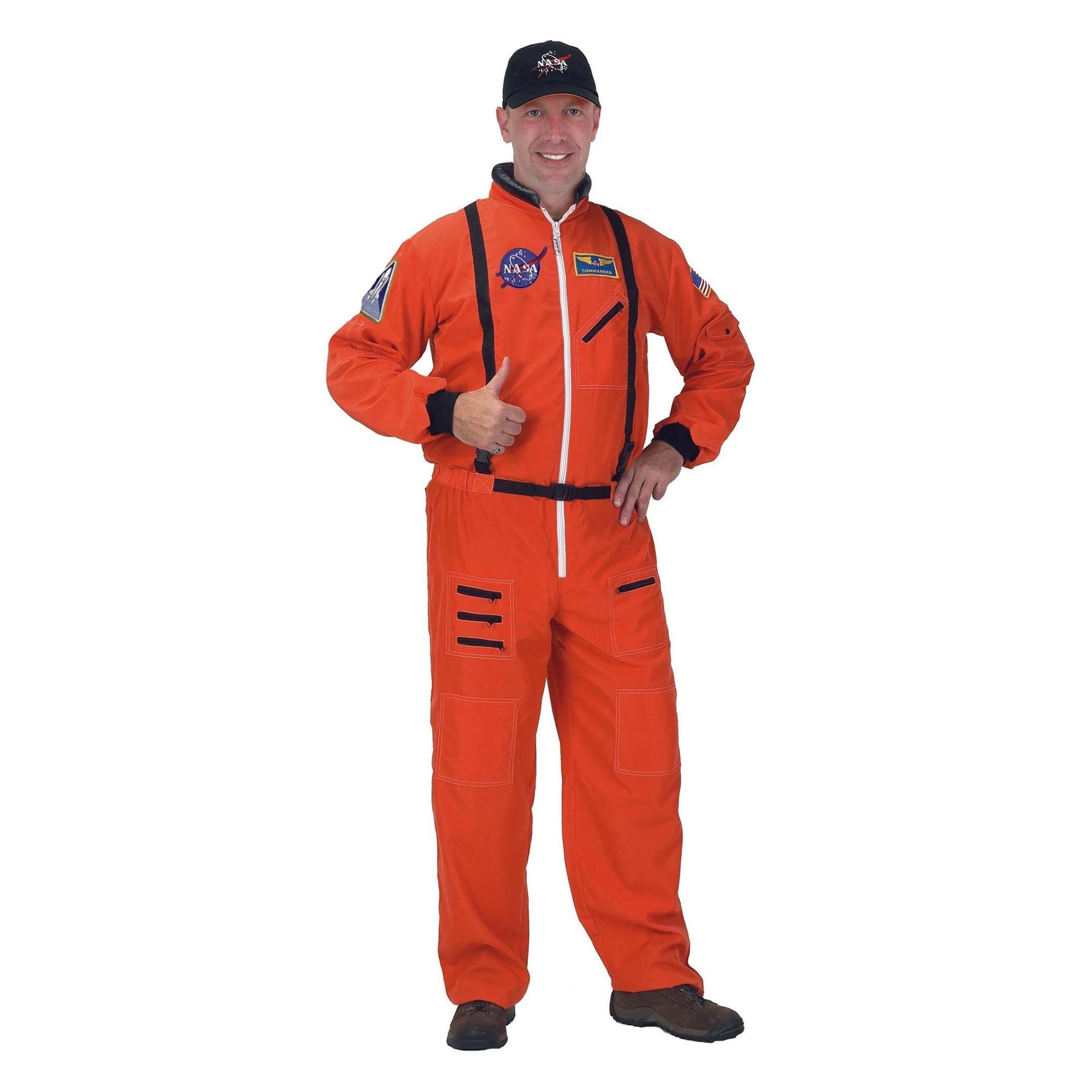 Adult Astronaut (Orange) Suit W/ Cap Costume